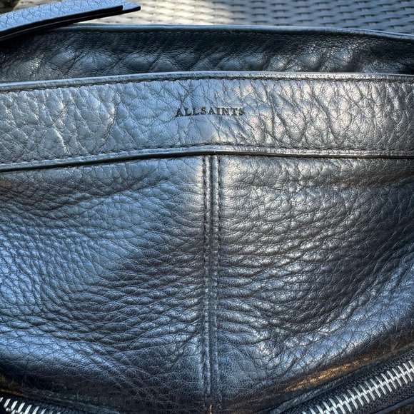ALLSAINTS BLACK FETCH LEATHER CROSSBODY BAG - Picture 6 of 11